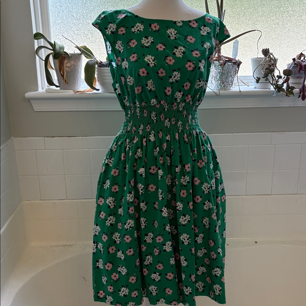 Kate Spade Green Floral Midi Dress